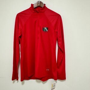 Under Armour Women's XL Long Sleeve WSGA Golf Semi-fitted Quarter zip Red NWT